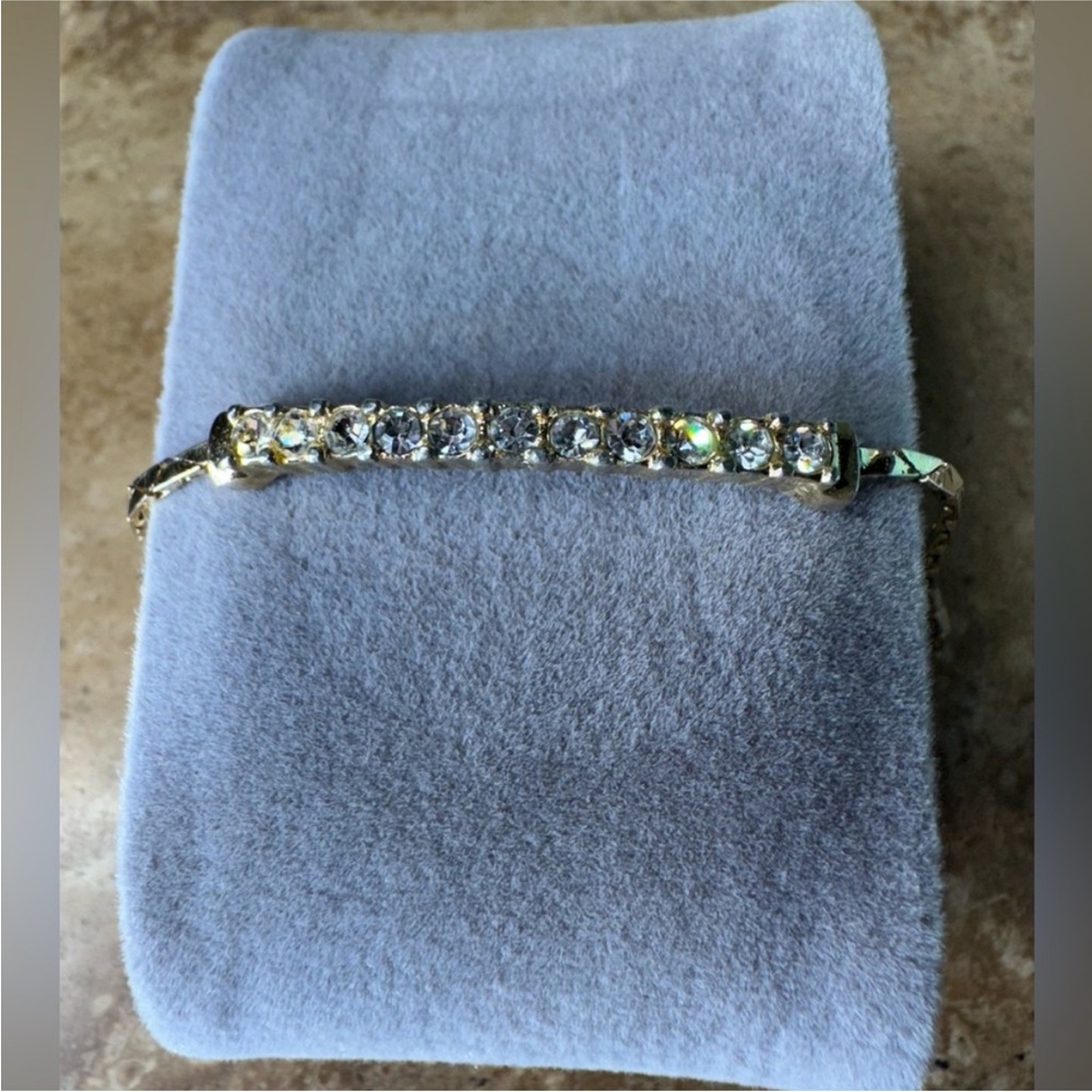 Dior Gold and Silver ton Bracelet with Prong-Set Crystals